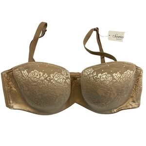 Soma 36D Stunning Support Strapless Bra Beige Lace Convertible Adjustable